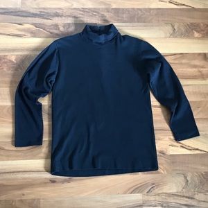 Vintage black cotton mock neck sweater